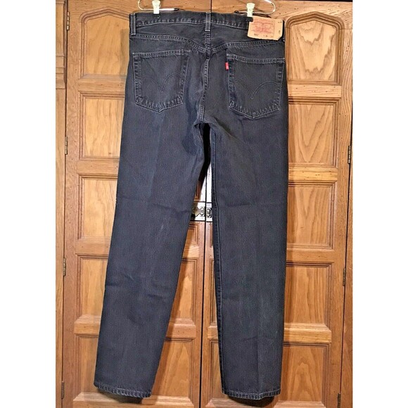 Levi's 501 Black Straight Leg Denim Jeans Men's size 36x34 Levi Strauss WPL 423 - Picture 6 of 13